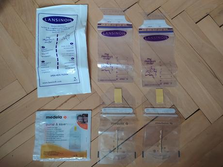 Medela a lansinoh sáčky na mlieko a topcom sáčky, 