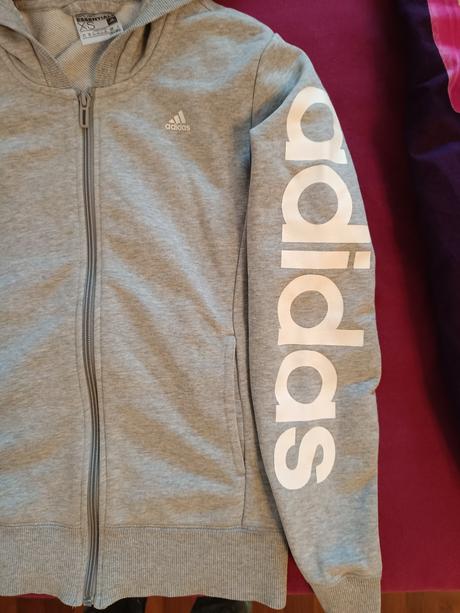 Šedá mikina na zips, adidas,xs