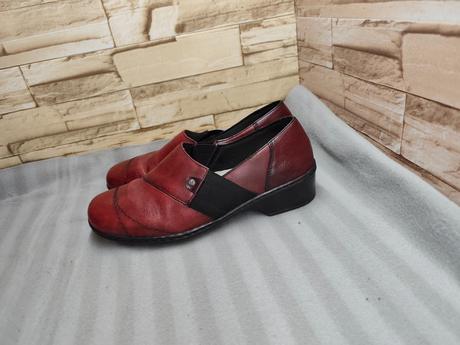 Rieker 37 - dámske kožené bordové našuchovačky, rieker,37