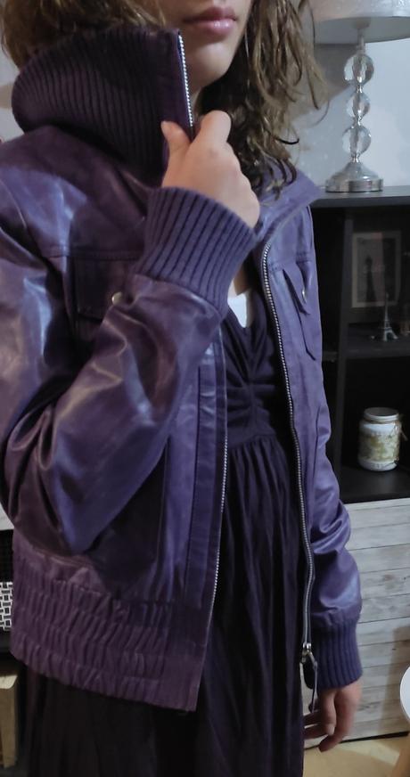 Fialová koženka, vero moda,m