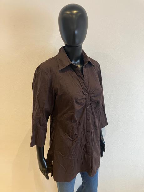 Dámska košeľa predĺžená tmavohnedá (14), xl