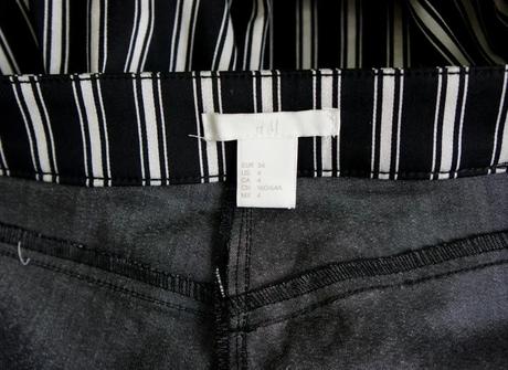 Štýlové čiernobiele pásikavé nohavice s vysokým pá, h&m,34