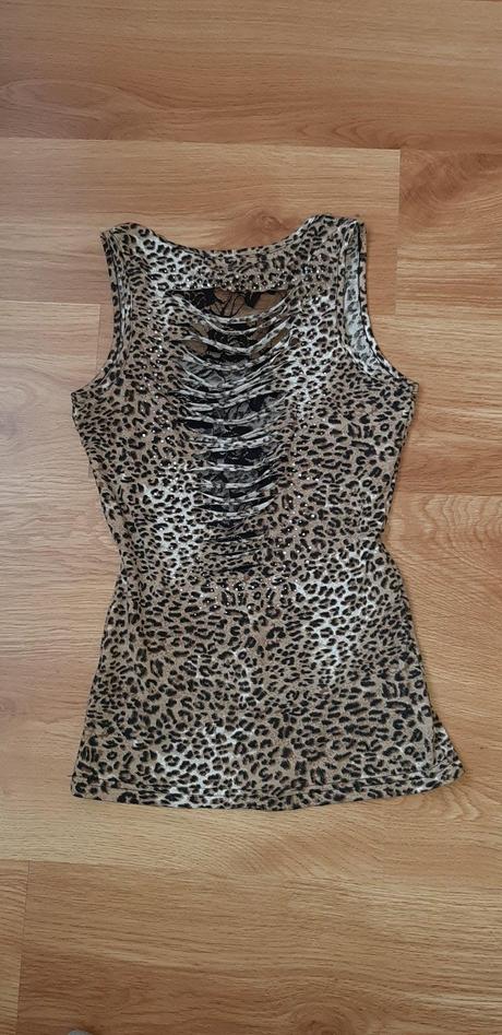 Leopardí čipkovaný top, xs