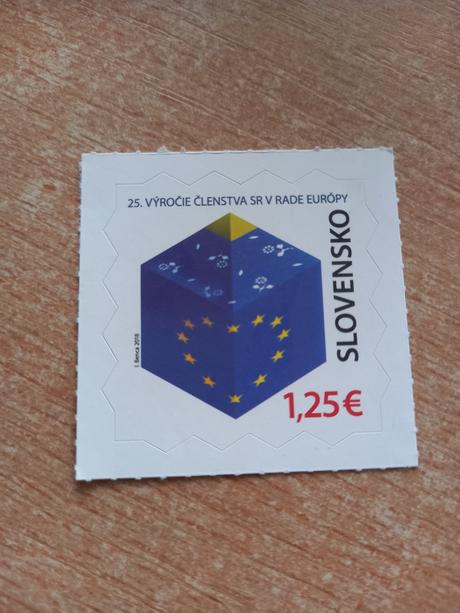 Známka 25.výročie členstva sr v rade európy, 