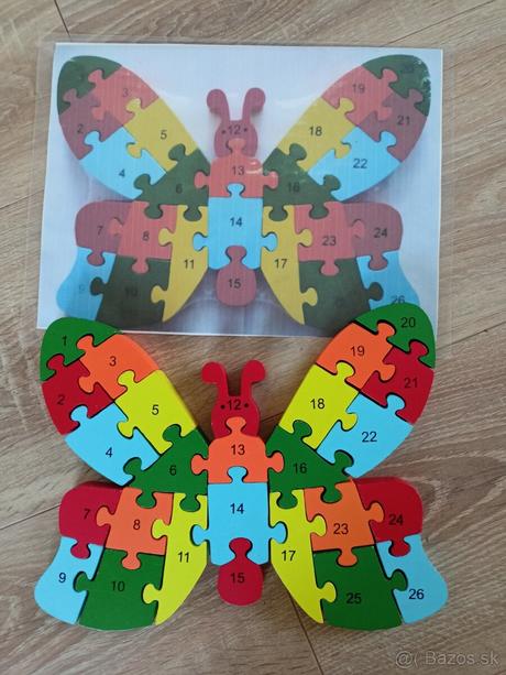 Drevené puzzle motýľ, 