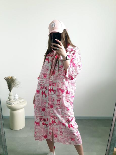 Košeľové oversize šaty uni, 