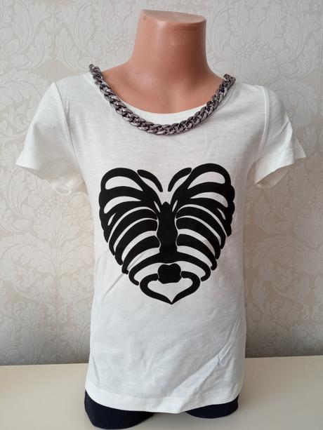 Dievčenské tričko s potlačou a retiazkou (8 r.), original marines,128