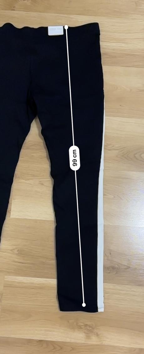 Nohavice čierne / biely pás na bokoch, xxl