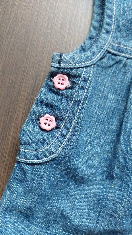 Riflové šaty so sovičkovymi vreckami 6-9 mes., tu,68