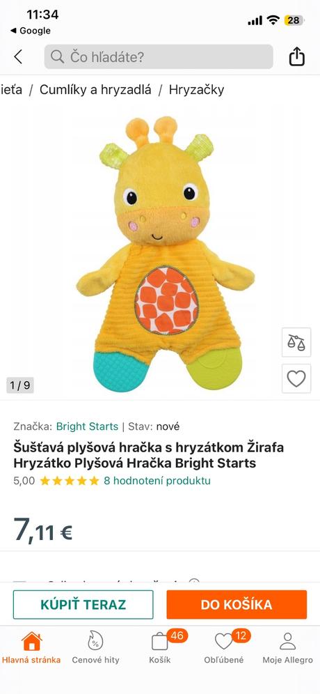 Hryzatko bright starts zirafa,