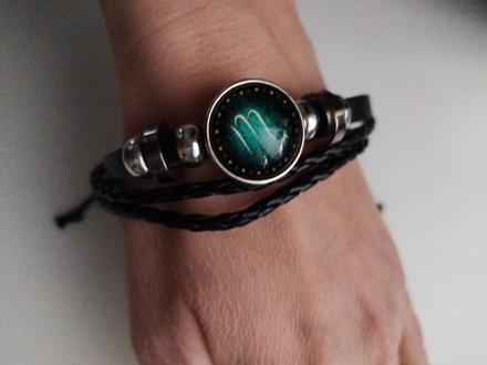 Kožený náramok znamenie škorpión, 