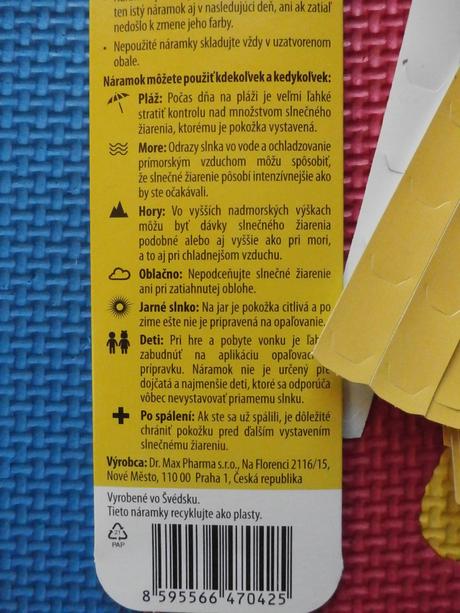 Náramky pre bezpečné opaľovanie 7ks, 