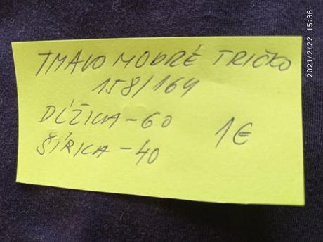 Tmavomodre tricko 158/164  --riadte sa mierami, 158