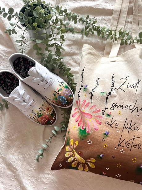 Plátené, ručne maľované tašky, 