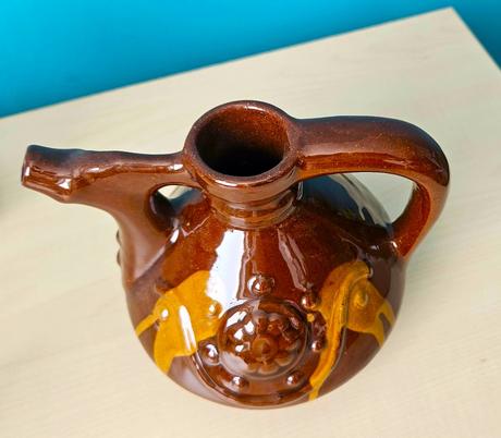 Keramický džbánok / čutora, ľudová umelecká kerami,