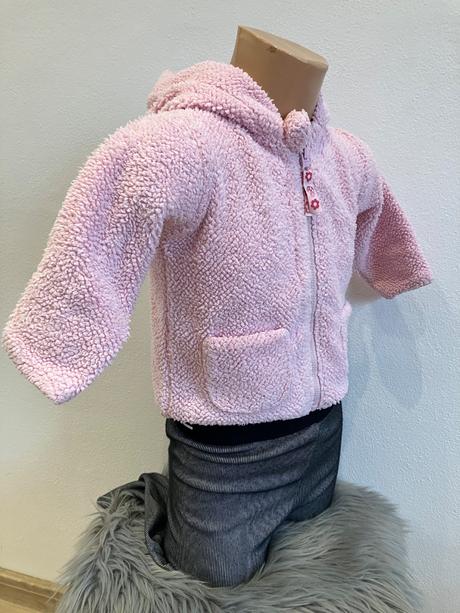 Dievčenská obojstranná mikina s kapucňou ružová, 86