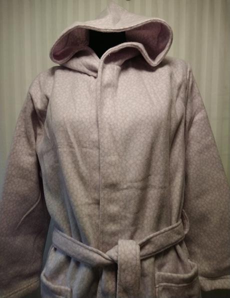 Župan s kapucňou, towardo, ružovo sivý, l/xl, l