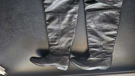 Celo kožené čižmy na rovnej podrážke, 39