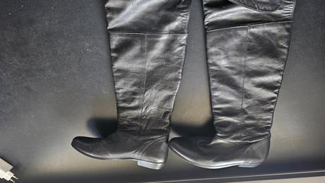 Celo kožené čižmy na rovnej podrážke, 39