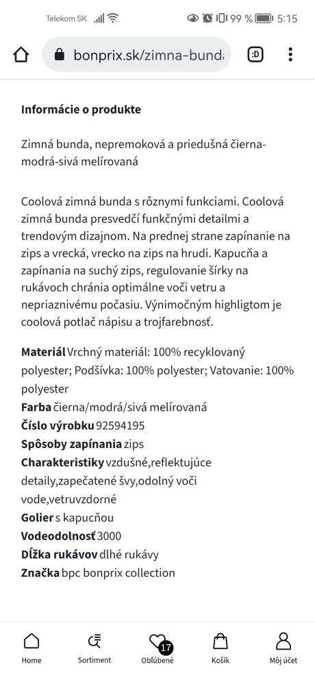 Zimná bunda, bonprix,152