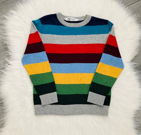 Pásikavý svetrík veľ. 110/116, h&m,116