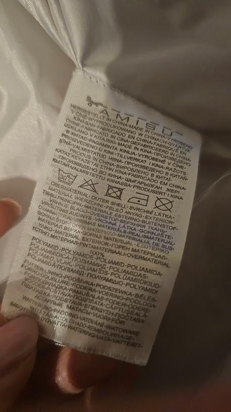 Prešívaná smotanová bunda s kapucňou, amisu,42