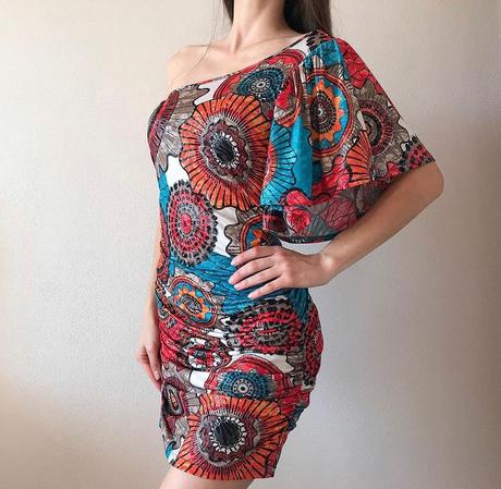 Vzorované elastické šaty, m