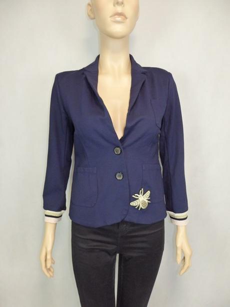 Luxusné tmavomodré sako, 36