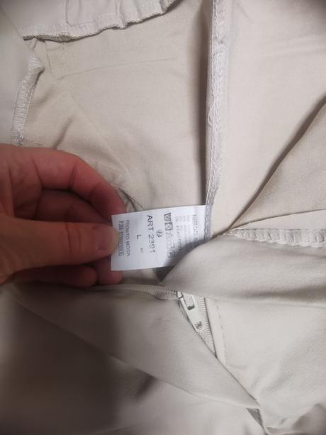 Koženkové nohavice béžové, l