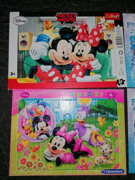 Puzzle frozen, minnie, mickey, krtko, zvieratá,