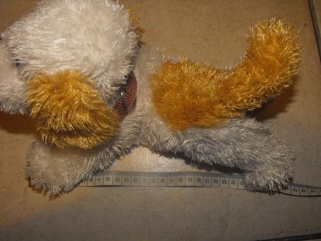 Plyšový psík s obojkom,