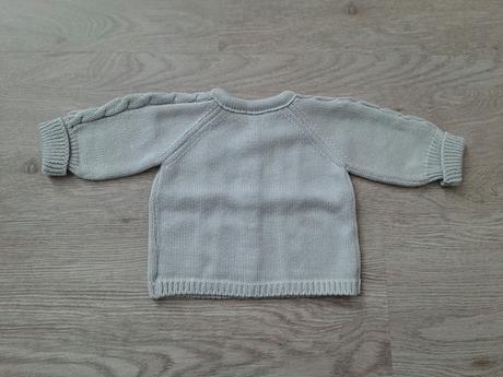 Novorodenecky sedy pleteny sveter 56 lumima, 56