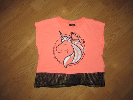 Neónové tričko zo sieťovinou v. 146/152, takko,146