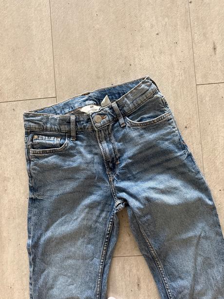 Bledomodre chlapčenske slim fit rifle, h&m,146