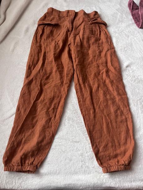 Ľanové 7/8 nohavice, zara,164