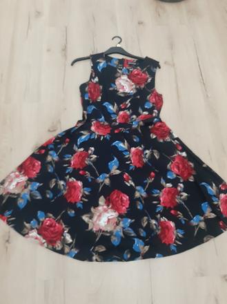 Dámske elegantné čierne šaty s opaskom, veľkosť l, l