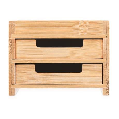 Malý bambusový organizér na pracovný stôl,