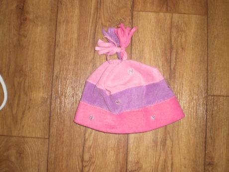 Ružovo-fialková flísová čiapka 98/104 top stav, 104