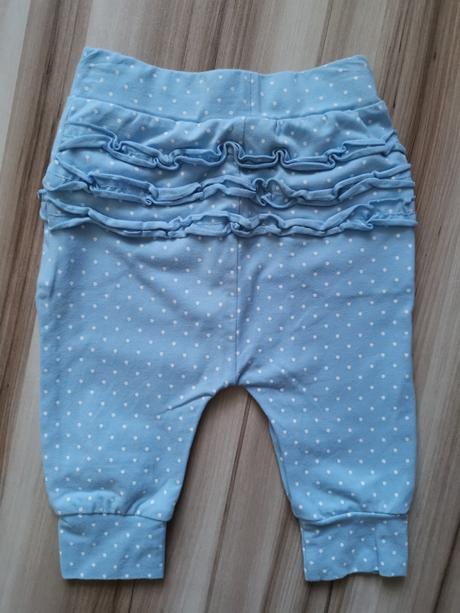 Modré bodkované tepláky, topomini,62