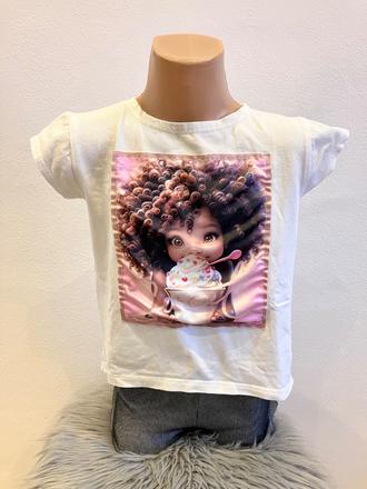 Dievčenské tričko so vzorom (128-134), 128