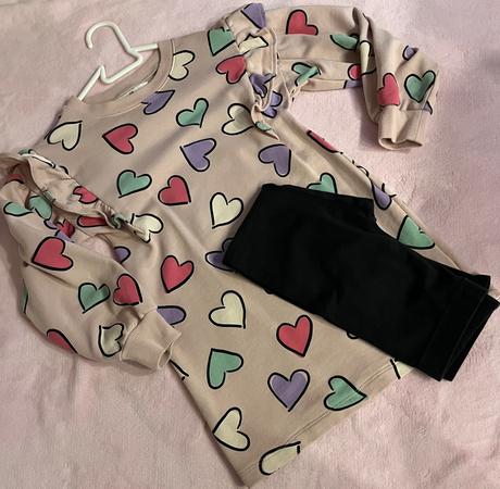 Komplet legíny a tunika, h&m,134