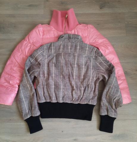 Káro bunda + ružová grátis, 164