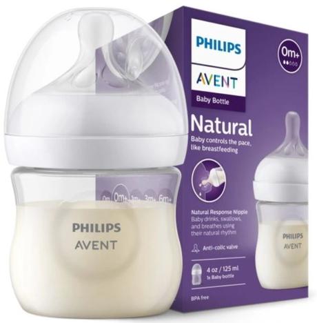 Avent dojčenská fľaša natural response 125 ml, 0m+, avent