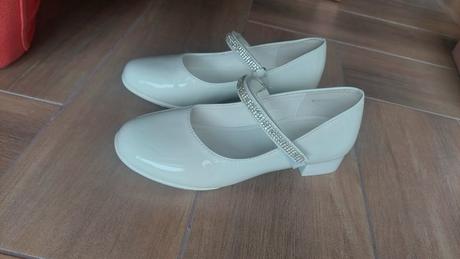 Dievčenské biele spoločenské topánky, nelli blu,33