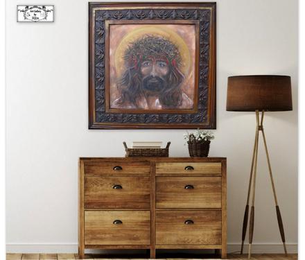 Maľba v ráme "ježiš",