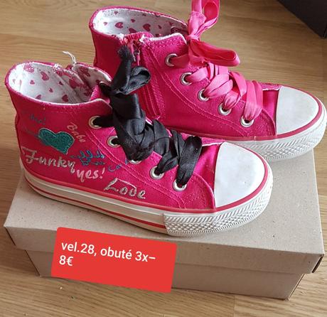 Dievcenské vysoké plátenky ružové, 28