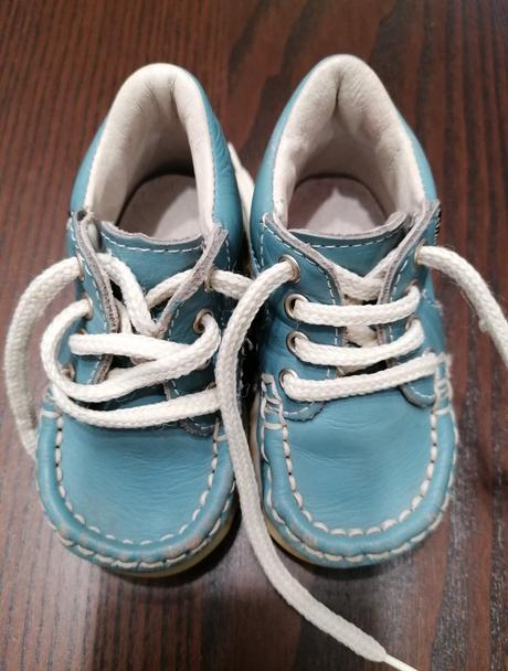 Modré kožené topánočky, santé,19