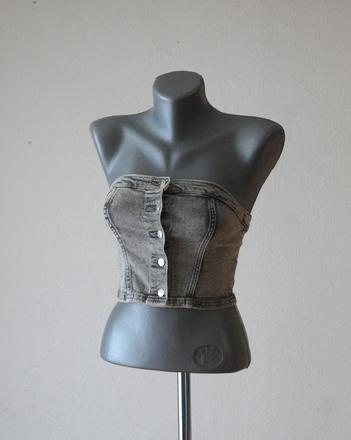 Riflový crop, h&m,xs