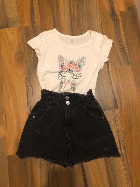Sukňa zara+tricko gap, gap,116