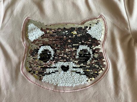 Teplá zamatová mikina s mačičkou premieňacou, kids,134